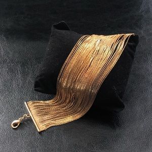 Vintage Signed VCLM Liquid Gold Tone Bracelet